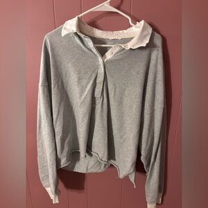 Aerie Gray Women's Collared Top XL